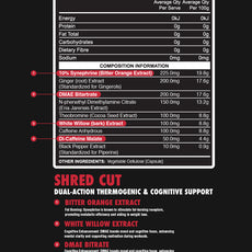 Shred Cut Dual-action Thermogenic & Cognitive Support.